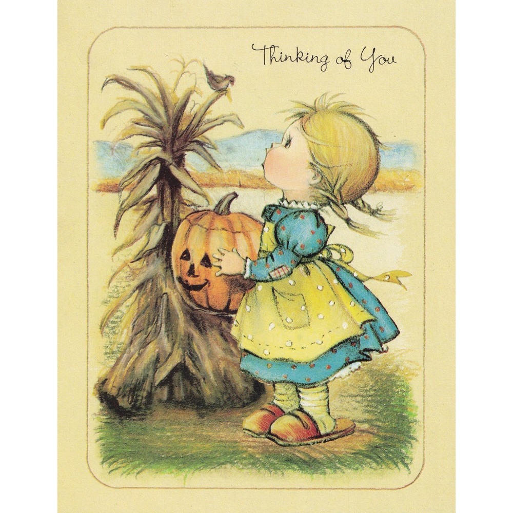 1984 Little Helper Thinking of You Card Vintage Whimsical Nostalgic Christian